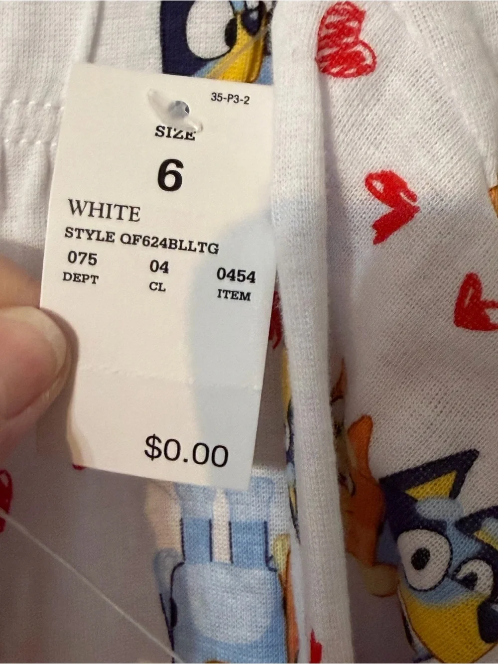 Kids White Blue & Yellow Character Heart Pajama Set - Red Trim